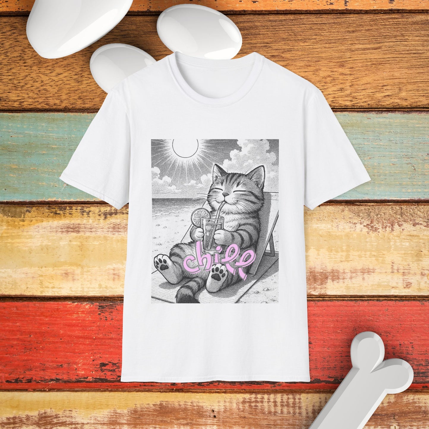 Chill Cat Unisex Softstyle T-Shirt