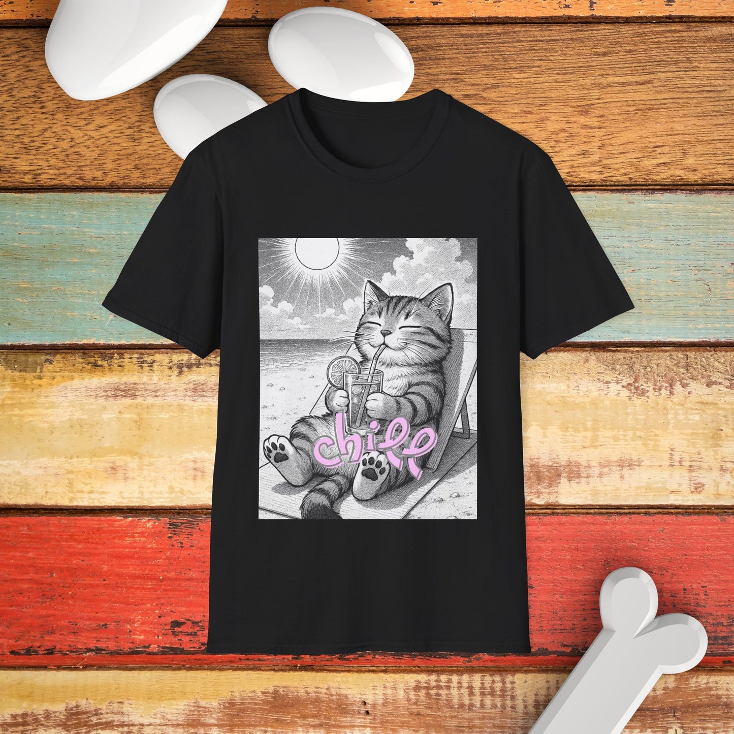 Chill Cat Unisex Softstyle T-Shirt
