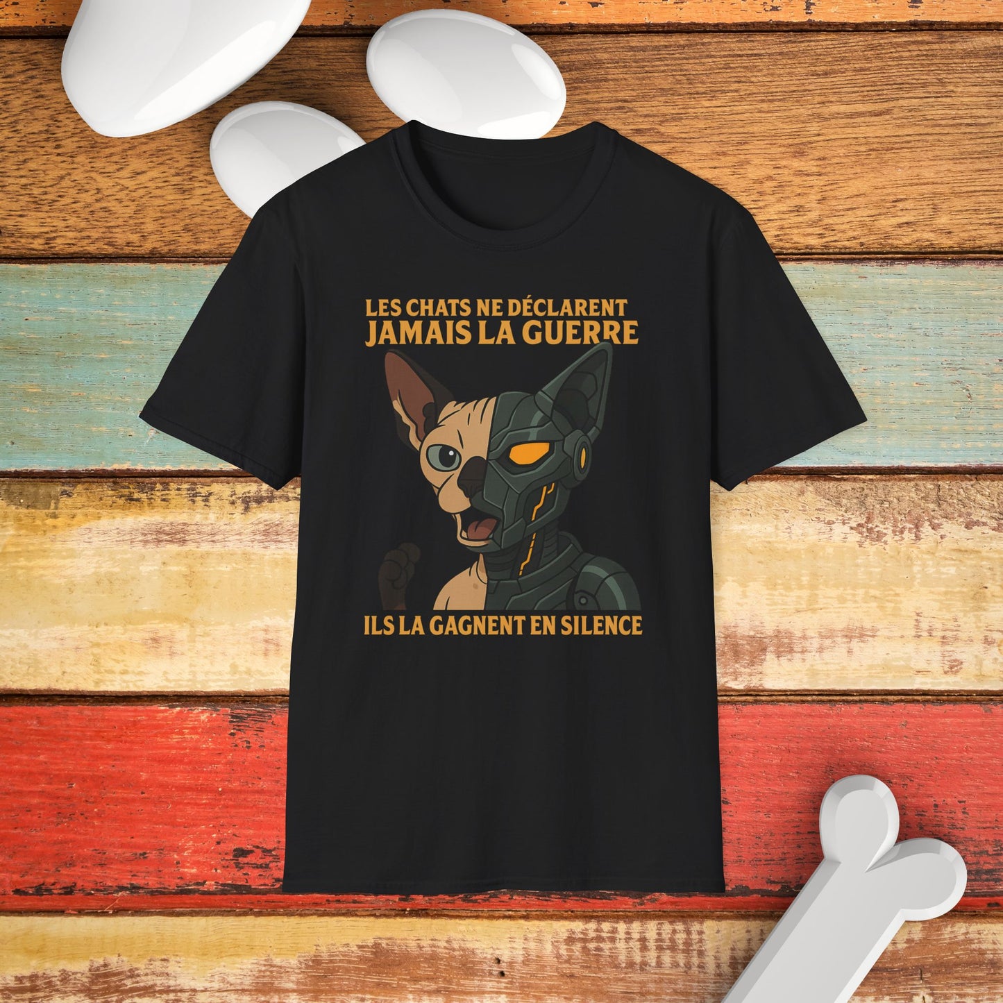 Whimsical Cat Graphic T-Shirt
