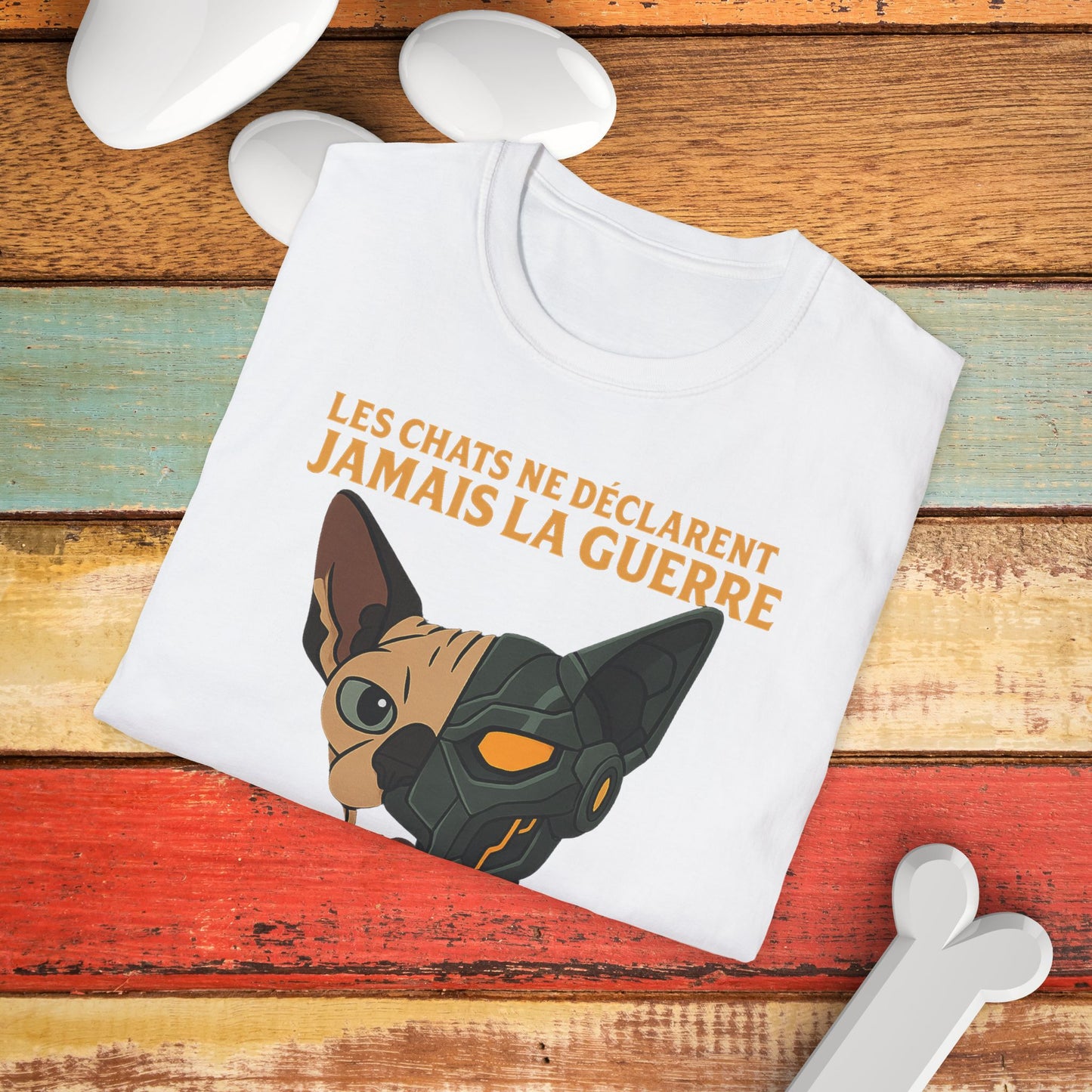 Whimsical Cat Graphic T-Shirt