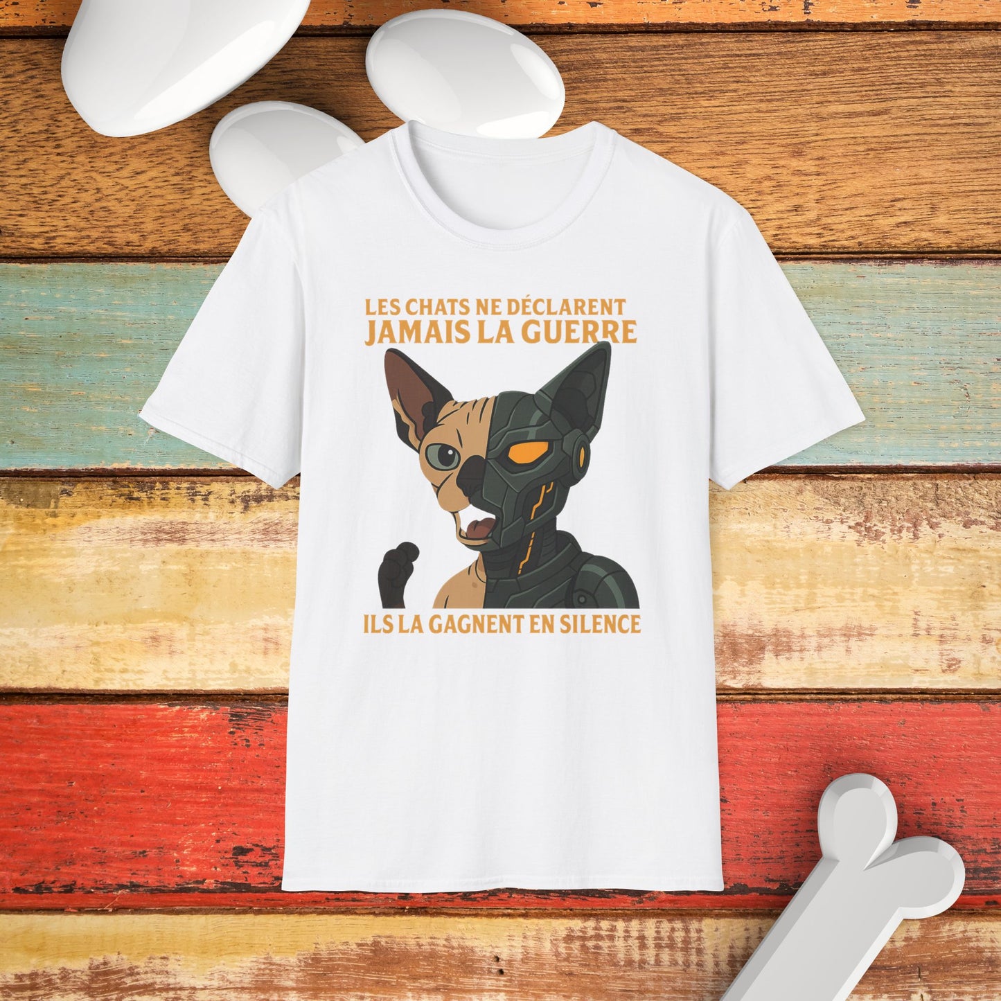 Whimsical Cat Graphic T-Shirt