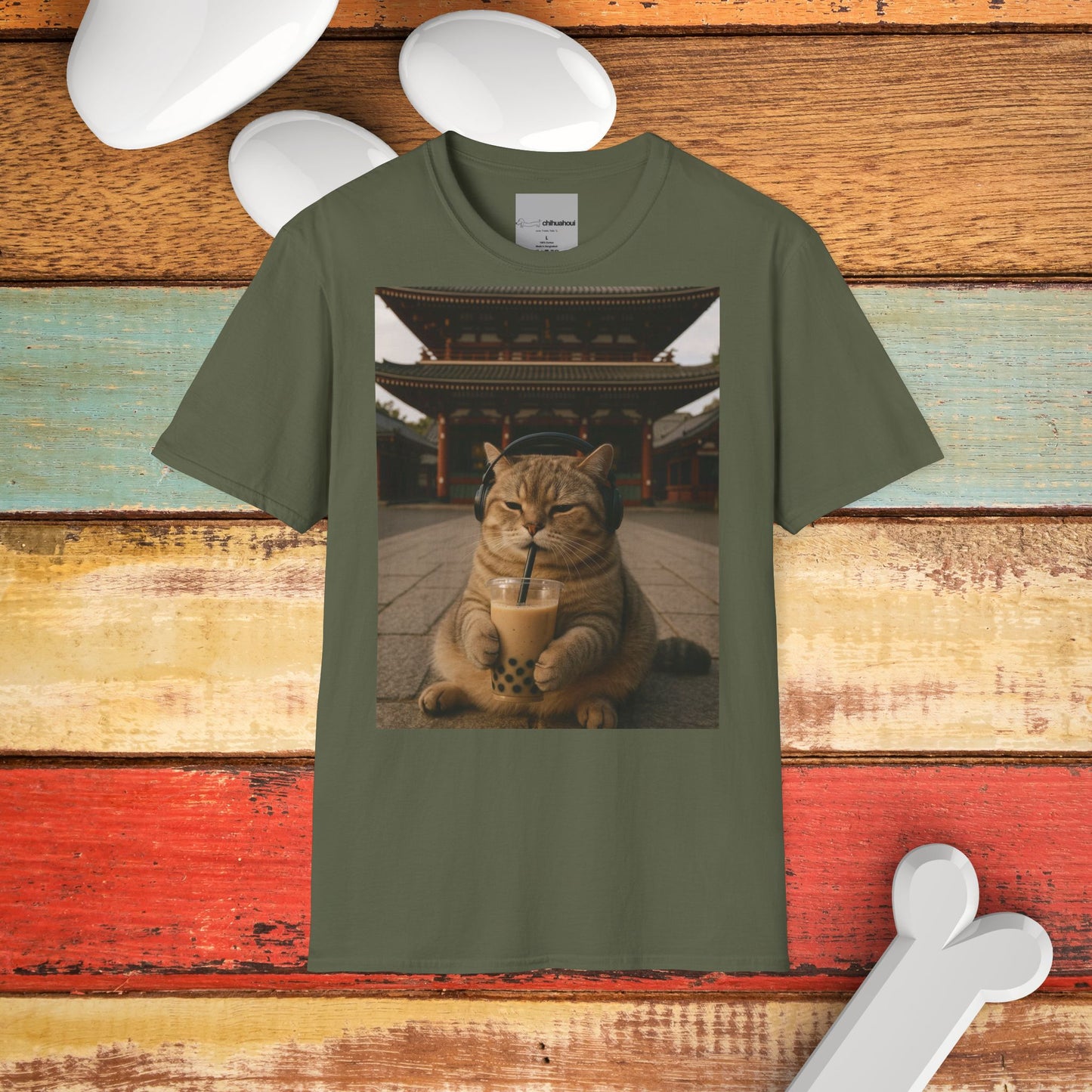 Cute Cat Drinking T-Shirt