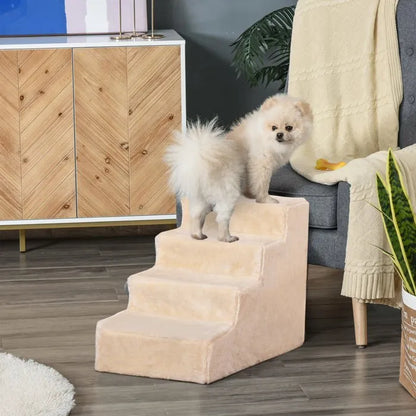 4-Step Pet Stairs with Removable Cover