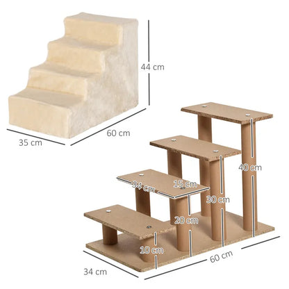 4-Step Pet Stairs with Removable Cover